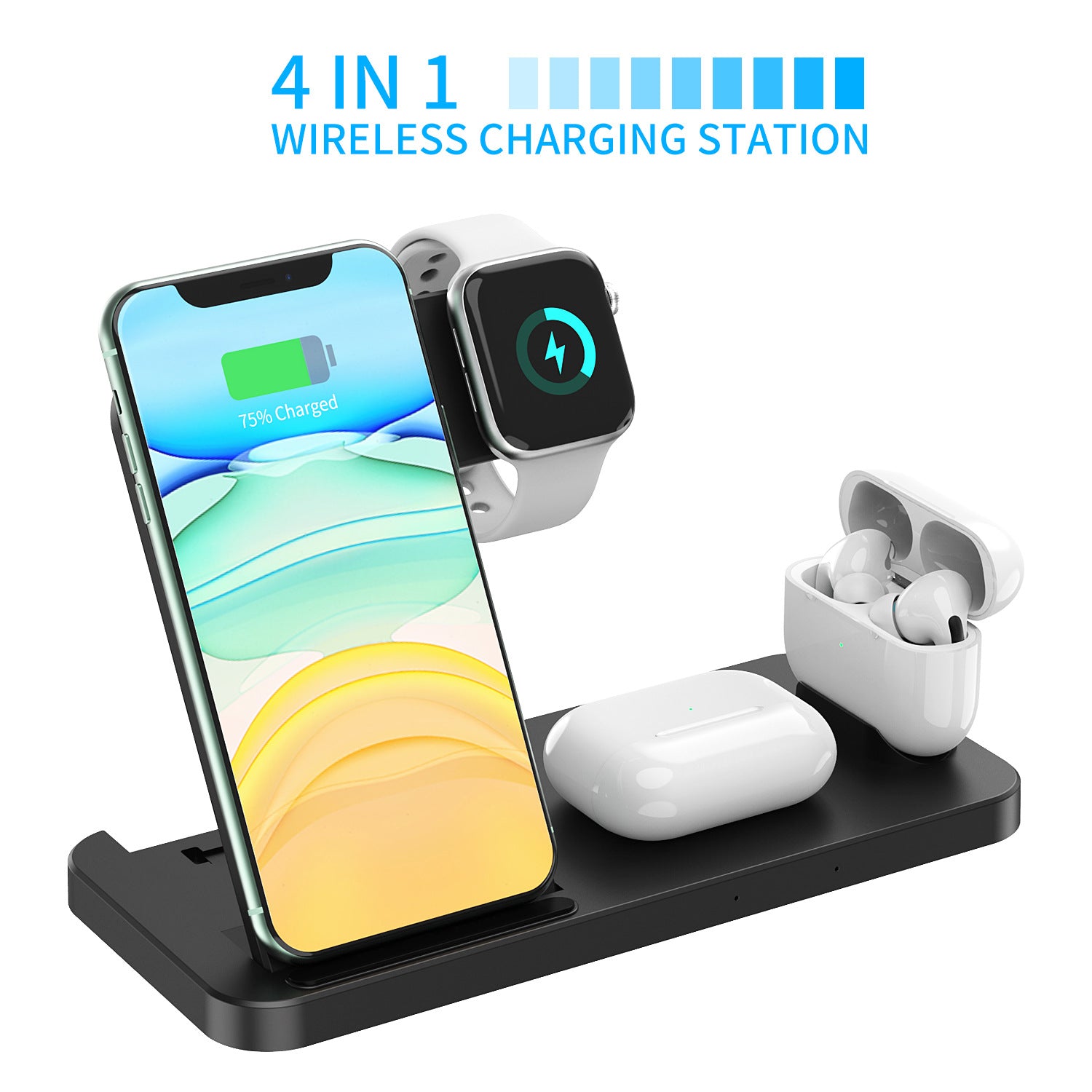 Wireless Charger 4 In 1  For Fast Phone Watches Station