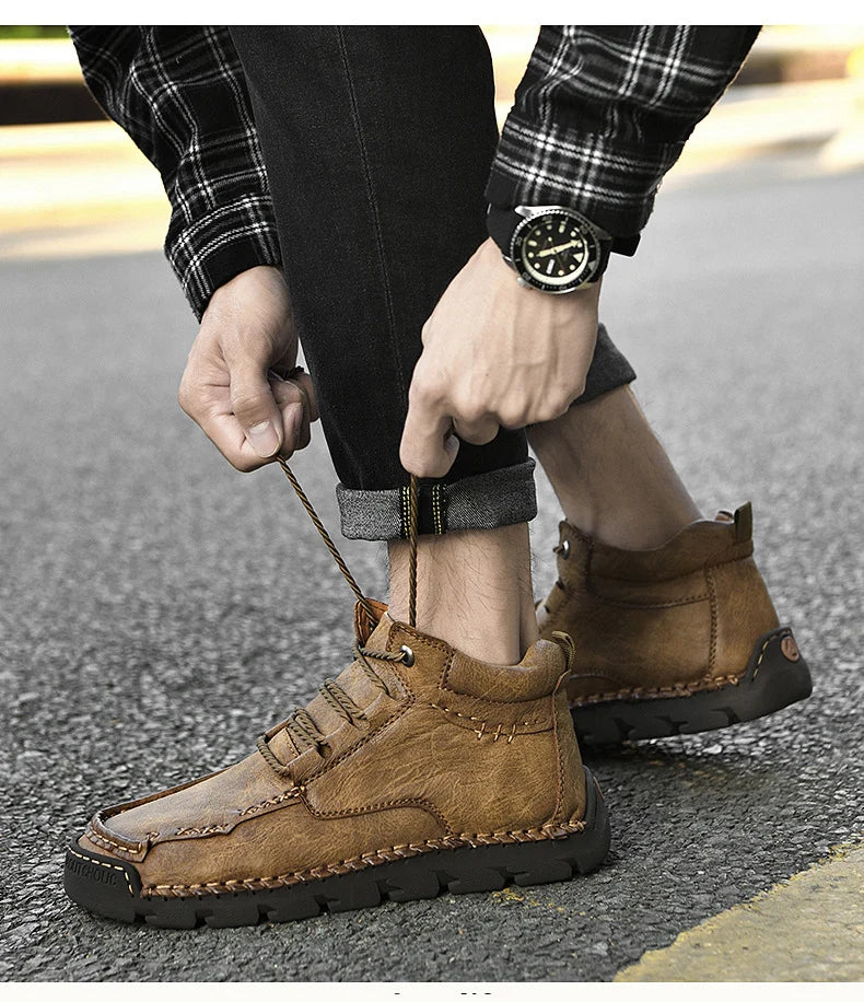 Men's Retro Casual Velvet Warm Cotton Shoes