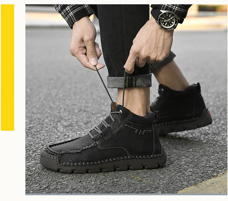 Men's Retro Casual Velvet Warm Cotton Shoes