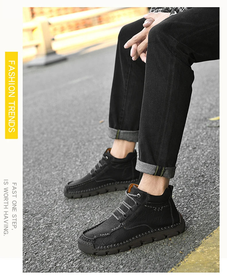 Men's Retro Casual Velvet Warm Cotton Shoes