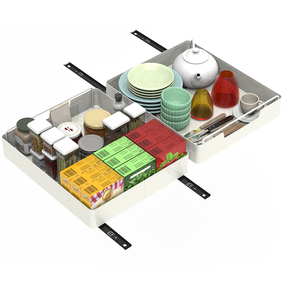 2Pcs Pull Out Cabinet Organizers Sliding Shelf Spice Rack