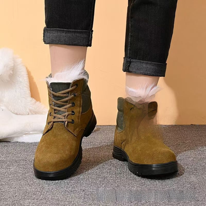 Mens Sheepskin-Trimmed Thermal Cotton Boots
