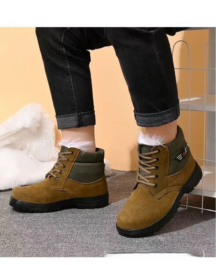 Mens Sheepskin-Trimmed Thermal Cotton Boots