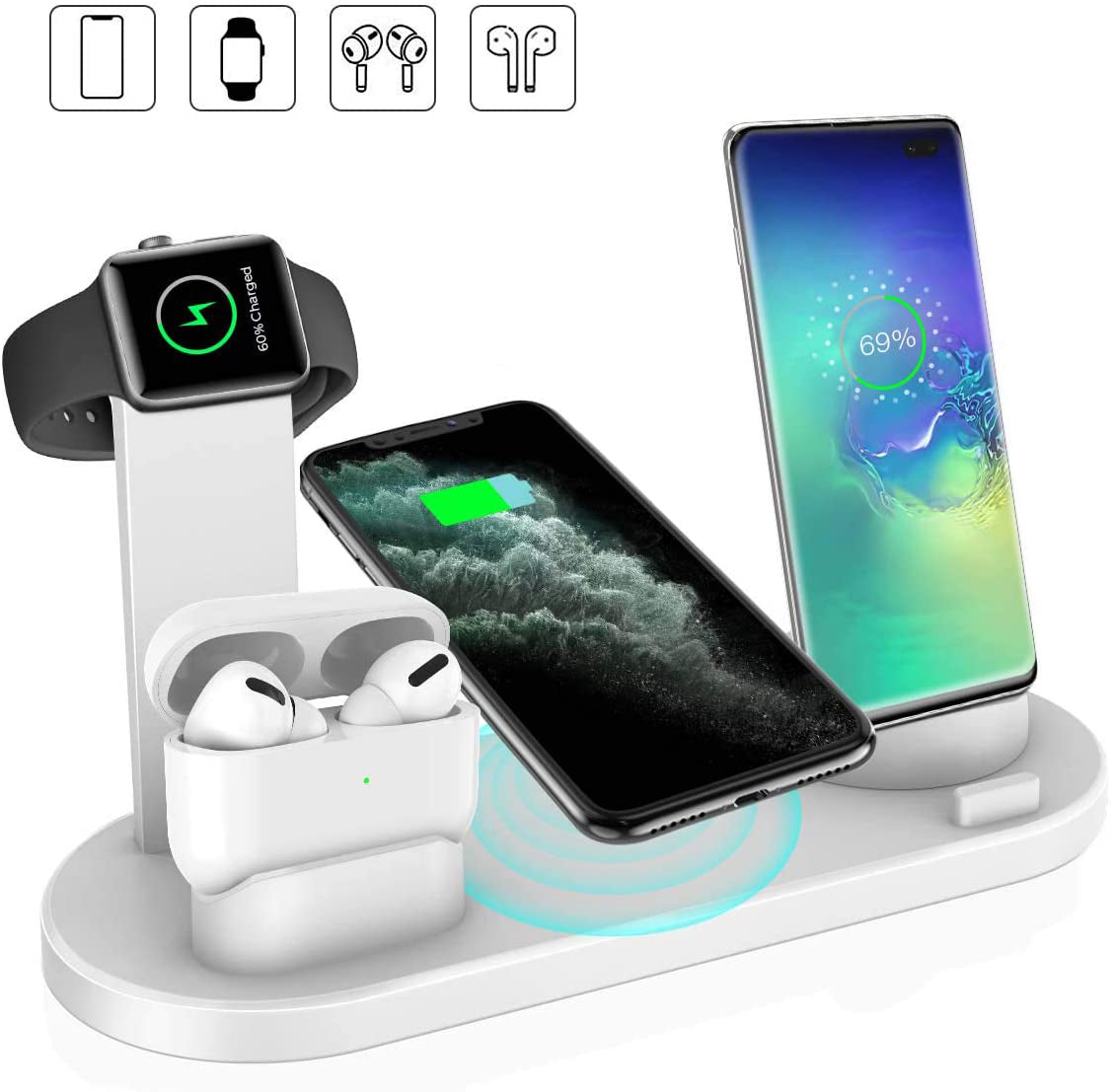 Wireless Charger 4 In 1 Charging Station For AppleI Watch