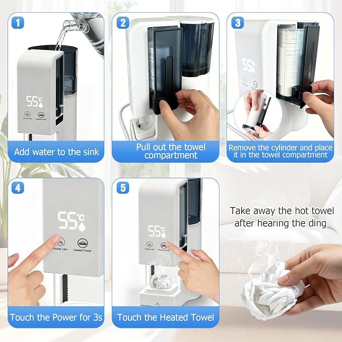 Smart Heated Towel Rack With Built-in Towel Compressor And Heater