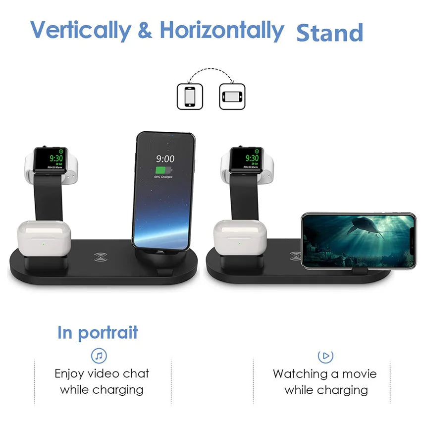 Wireless Charger 4 In 1 Charging Station For AppleI Watch