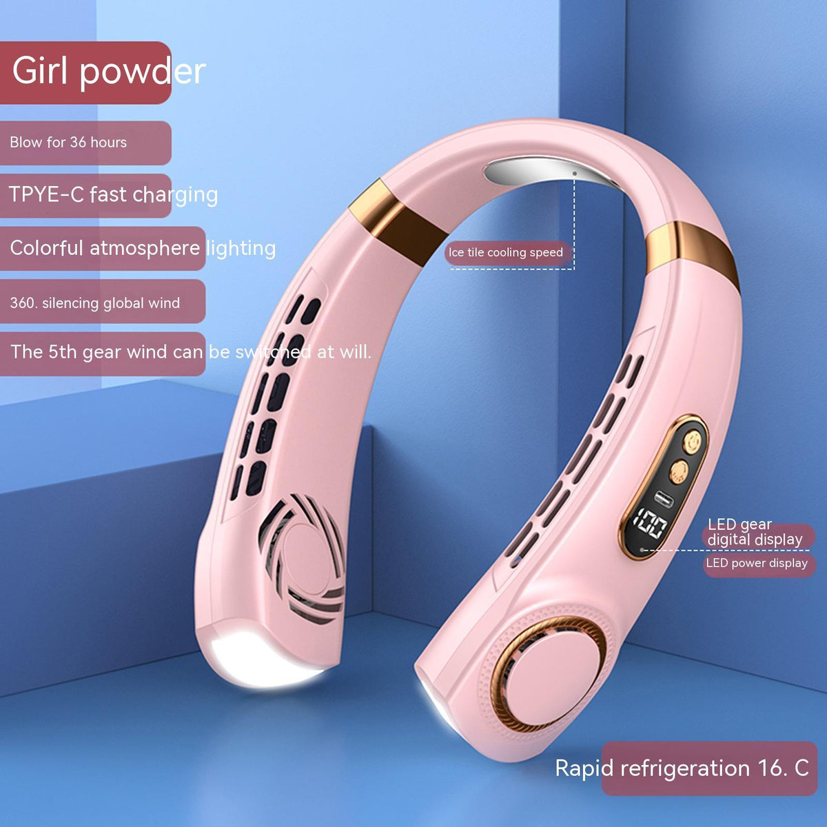 Hands-Free Portable Neck Fan