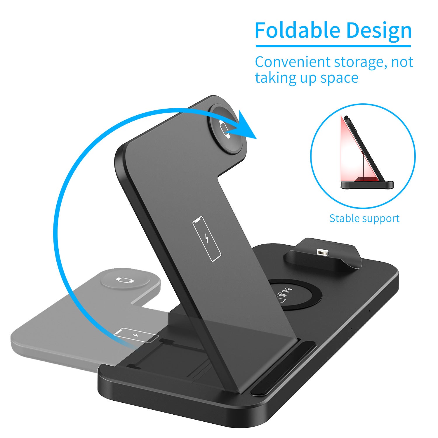 Wireless Charger 4 In 1  For Fast Phone Watches Station
