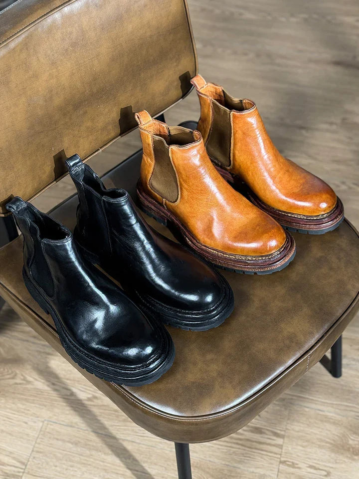 Men's Business Thick-Sole Height-Increasing Vintage Leather Boots